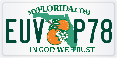 FL license plate EUVP78