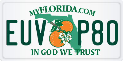 FL license plate EUVP80