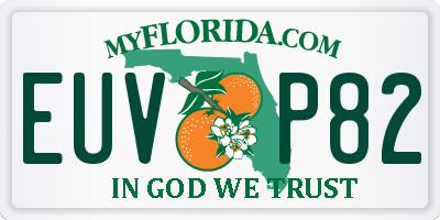 FL license plate EUVP82