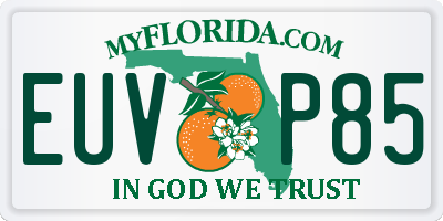 FL license plate EUVP85