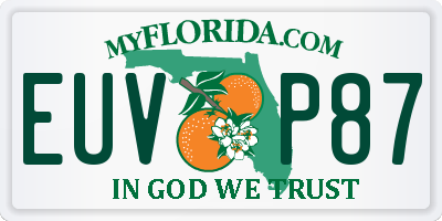 FL license plate EUVP87