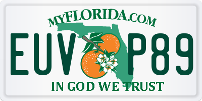 FL license plate EUVP89