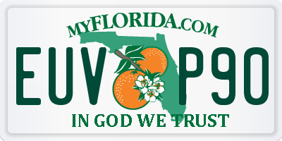 FL license plate EUVP90