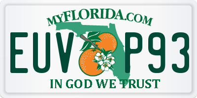 FL license plate EUVP93