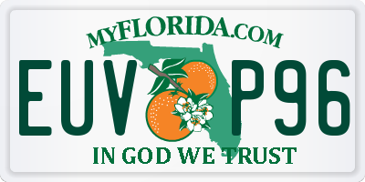 FL license plate EUVP96