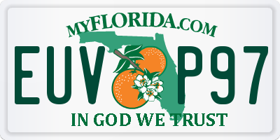 FL license plate EUVP97