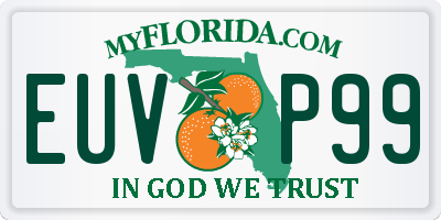 FL license plate EUVP99