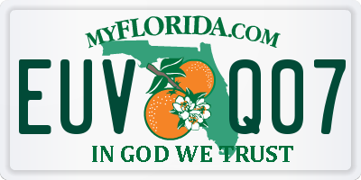 FL license plate EUVQ07