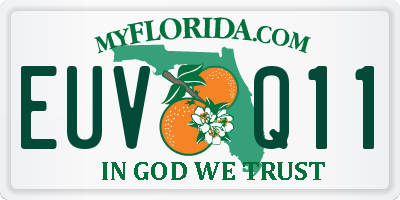 FL license plate EUVQ11