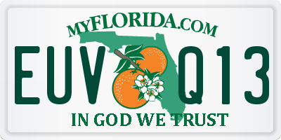 FL license plate EUVQ13