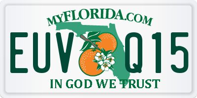 FL license plate EUVQ15