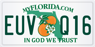 FL license plate EUVQ16