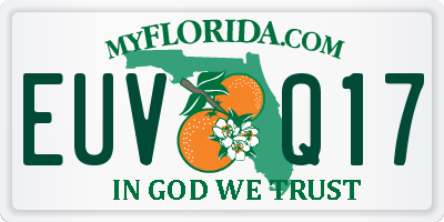 FL license plate EUVQ17