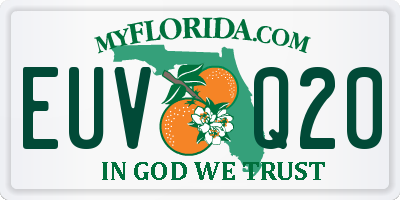 FL license plate EUVQ20