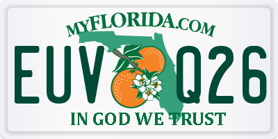 FL license plate EUVQ26