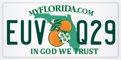 FL license plate EUVQ29