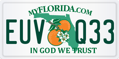 FL license plate EUVQ33