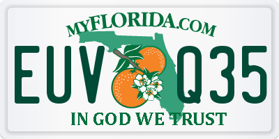 FL license plate EUVQ35