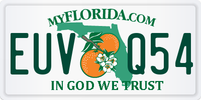 FL license plate EUVQ54