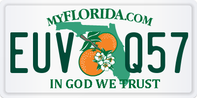 FL license plate EUVQ57