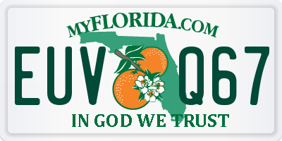 FL license plate EUVQ67