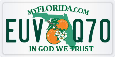 FL license plate EUVQ70