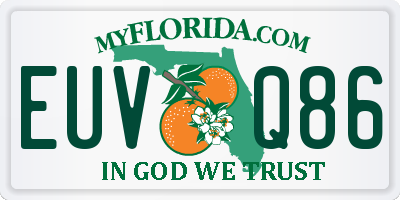 FL license plate EUVQ86