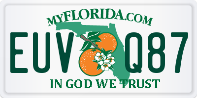 FL license plate EUVQ87