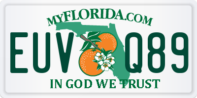 FL license plate EUVQ89