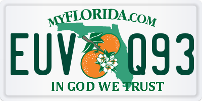 FL license plate EUVQ93