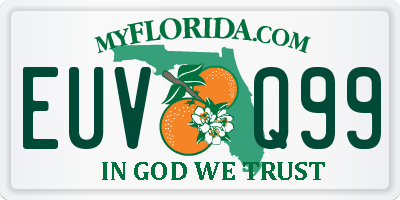 FL license plate EUVQ99
