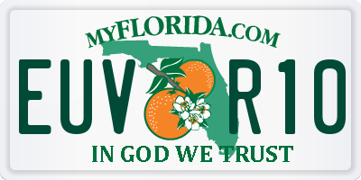 FL license plate EUVR10