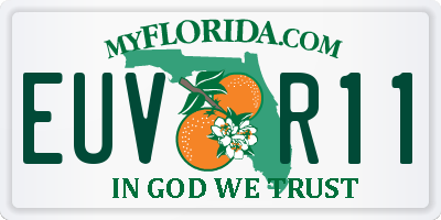 FL license plate EUVR11