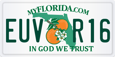 FL license plate EUVR16