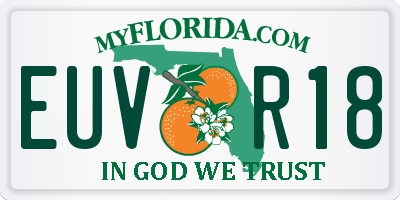 FL license plate EUVR18