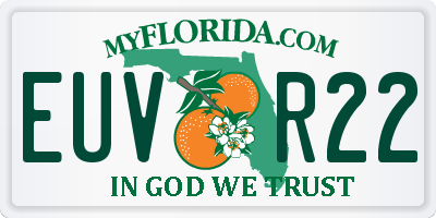 FL license plate EUVR22