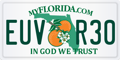 FL license plate EUVR30