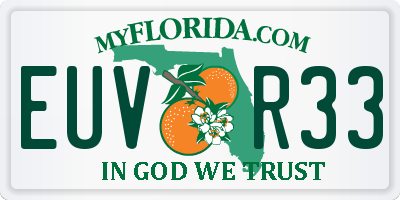 FL license plate EUVR33