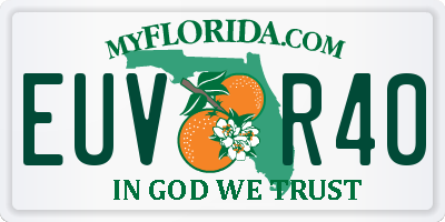 FL license plate EUVR40