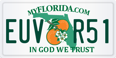 FL license plate EUVR51