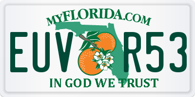 FL license plate EUVR53