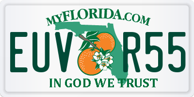 FL license plate EUVR55