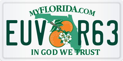 FL license plate EUVR63
