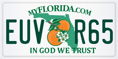 FL license plate EUVR65