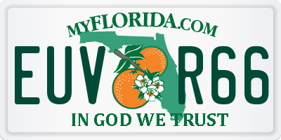 FL license plate EUVR66