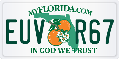FL license plate EUVR67