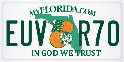 FL license plate EUVR70