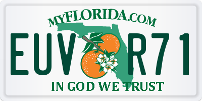 FL license plate EUVR71