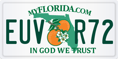 FL license plate EUVR72