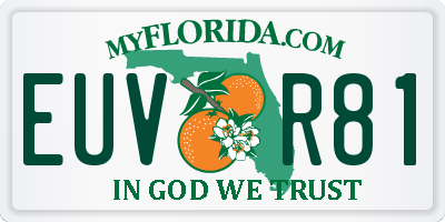 FL license plate EUVR81
